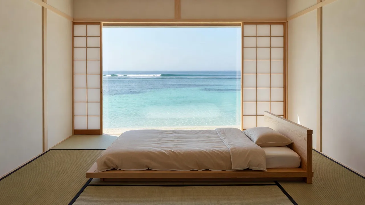 海を望む和の寝室
